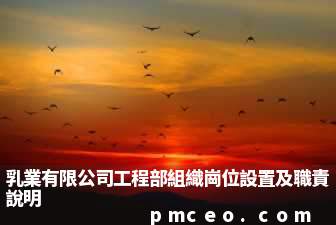 乳業有限公司工程部組織崗位設置及職責說明