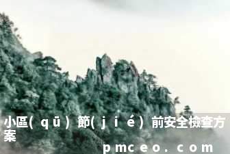 小區(qū)節(jié)前安全檢查方案