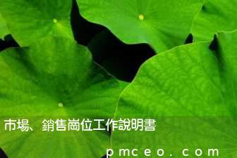 市場、銷售崗位工作說明書