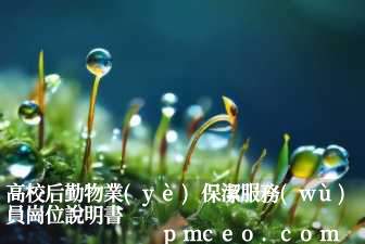 高校后勤物業(yè)保潔服務(wù)員崗位說明書